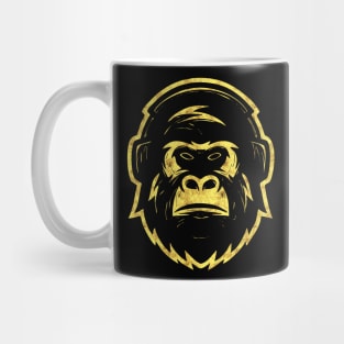 Gorilla with Headphones Abstract Tribal Tattoo Style Mug